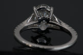IGI Certified Oval Diamond Solitaire Split Shank Ring in White Gold