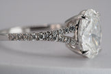 IGI Certified Oval Diamond Solitaire Split Shank Ring in White Gold