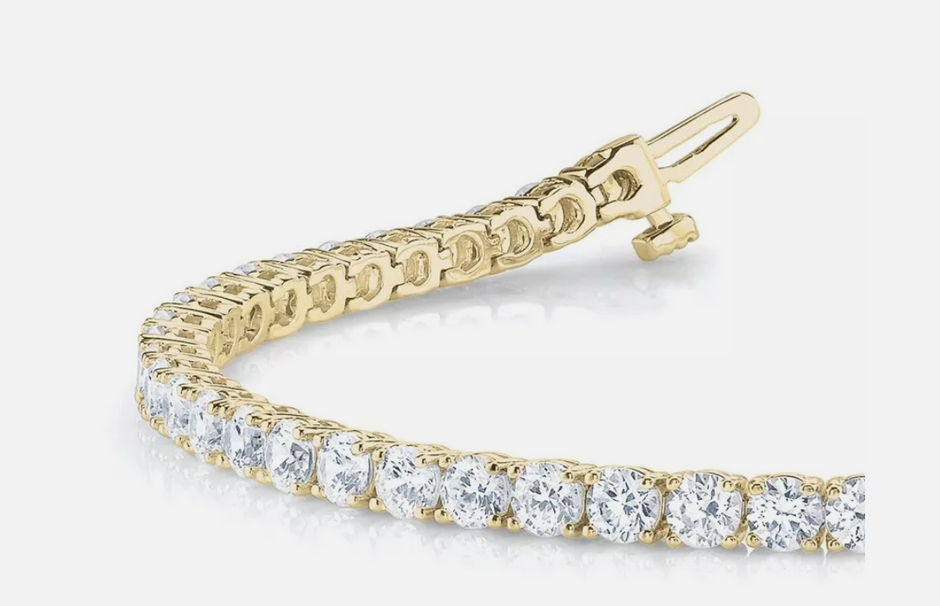 14k White Gold Lab Grown Diamond Round Cut D/VS1 Tennis Bracelet