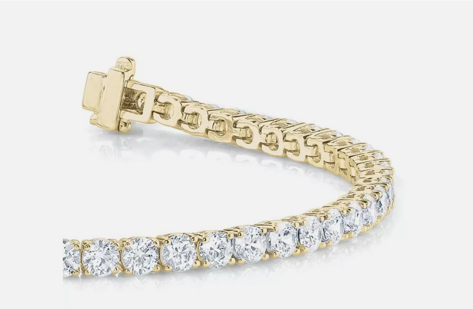 14k White Gold Lab Grown Diamond Round Cut D/VS1 Tennis Bracelet