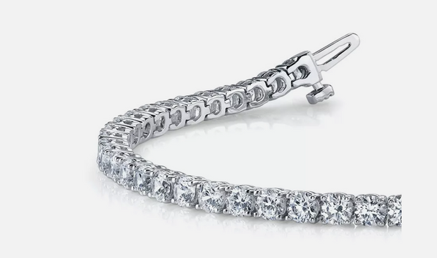 14k White Gold Lab Grown Diamond Round Cut D/VS1 Tennis Bracelet