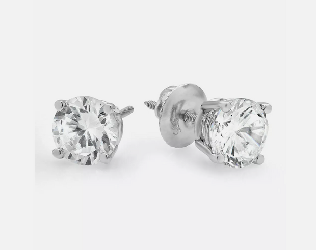 2.00 Ct IGI certified E VS1 Round Cut Lab Grown Diamond Stud Earrings