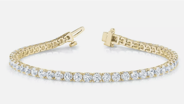 14k White Gold Lab Grown Diamond Round Cut D/VS1 Tennis Bracelet