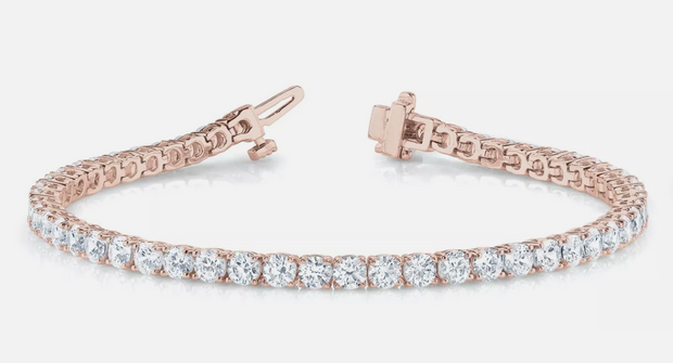 14k White Gold Lab Grown Diamond Round Cut D/VS1 Tennis Bracelet